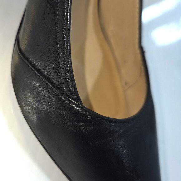 Franco Sarto L-Abree Women's Black Leather Pointed Toe High Block Heels Size 8M - Picture 4 of 7